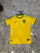 Camisa Brasil 1998 Modelo Retrô Lisa Amarela | Tailandesa 1.1