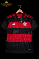 Camiseta Flamengo Preta e Vermelha Listras 2026 Torcedor